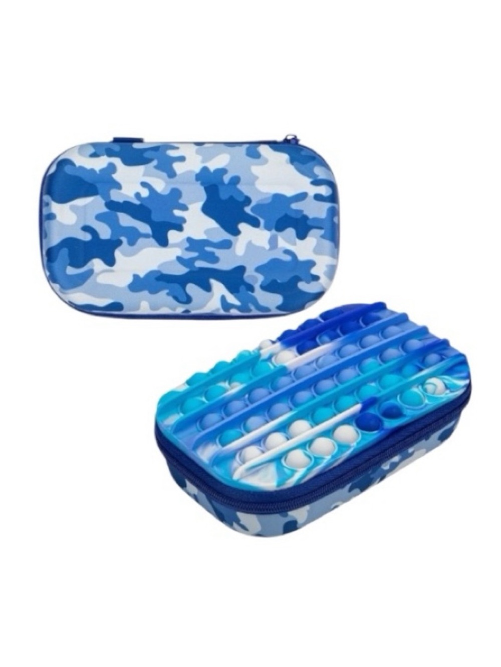 Blue Camouflage Tie Dye Pop It Pencil Box